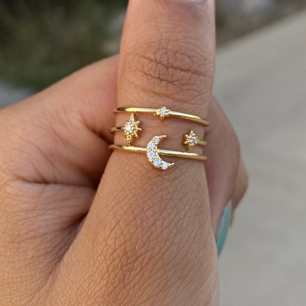 Gold Stars Celestial Gold Ring - Picture 1 of 4